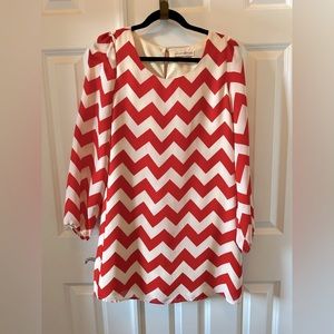 Red & Cream chevron Size Small